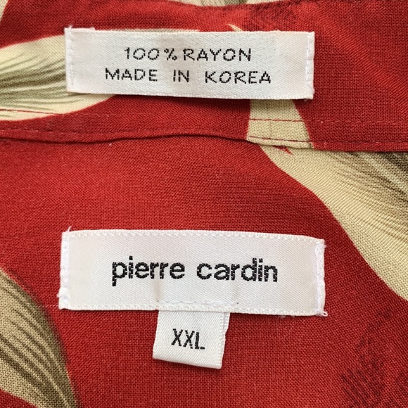 Pierre Cardin Tropical Palm Print Camp Shirt - Picture 9 of 9